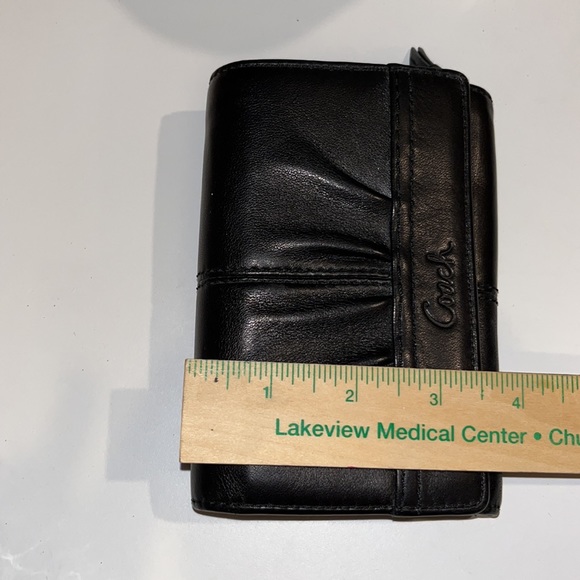 Coach Clutch Style Black Soft Leather Wallet w/Blue Fabric Inside ALMOST NEW - Picture 15 of 16